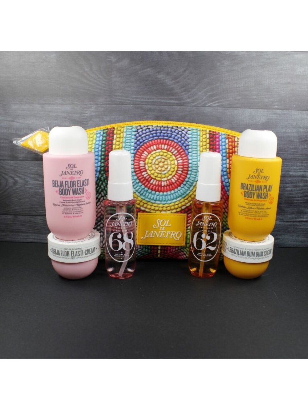 Sol De Janeiro Travel Set with Beija Flor & Brazilian Bum Bum Includes Bag